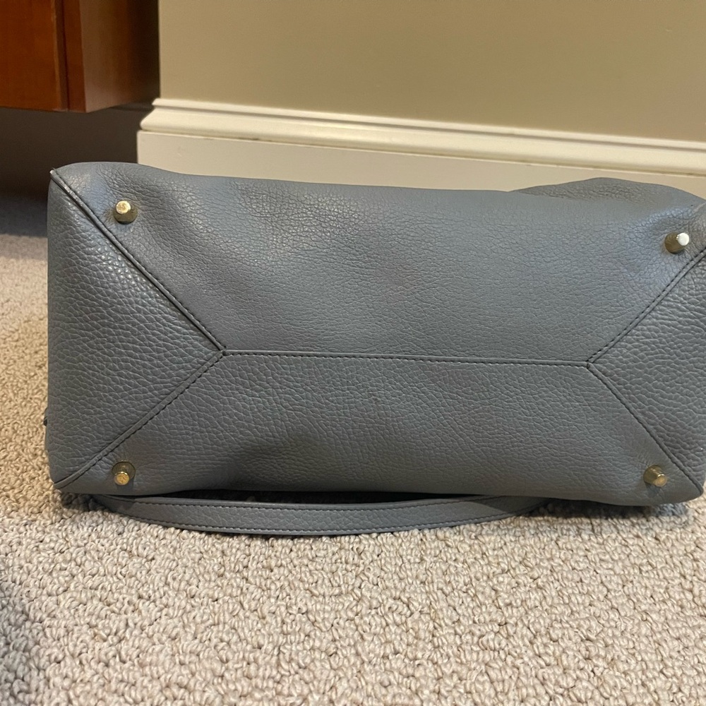 Burberry Light Blue Leather Greenwood Satchel - Picture 7 of 8